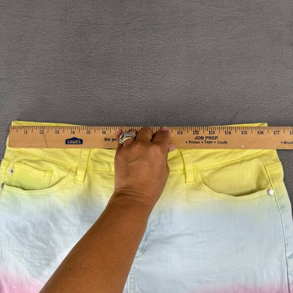 Judy Blue Denim Jean Shorts Womens Multicolor‎ Tie Dye High Waist Cut Off XL - Picture 8 of 9